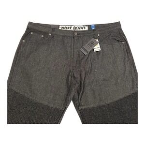 Noiz Jeans Men's Raw Black Ribbed Leg Straight 46X32 Multi Pocket Premium Denim‎